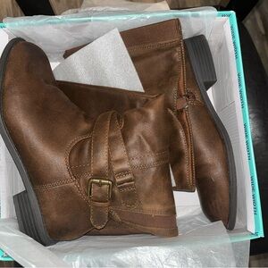 Sophia Taylor Woman’s 8 Wide Brown Mid-calf Full Side Zipper  Boots New With Box